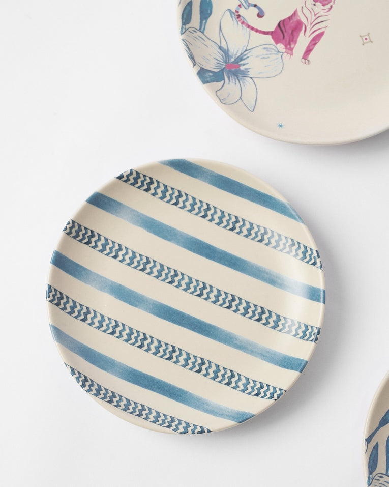River Tiger Tea Plate - Set of 4